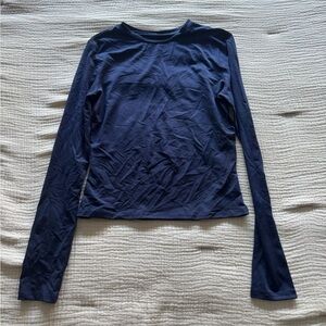 SHEIN Deep Blue Long Sleeve Top
